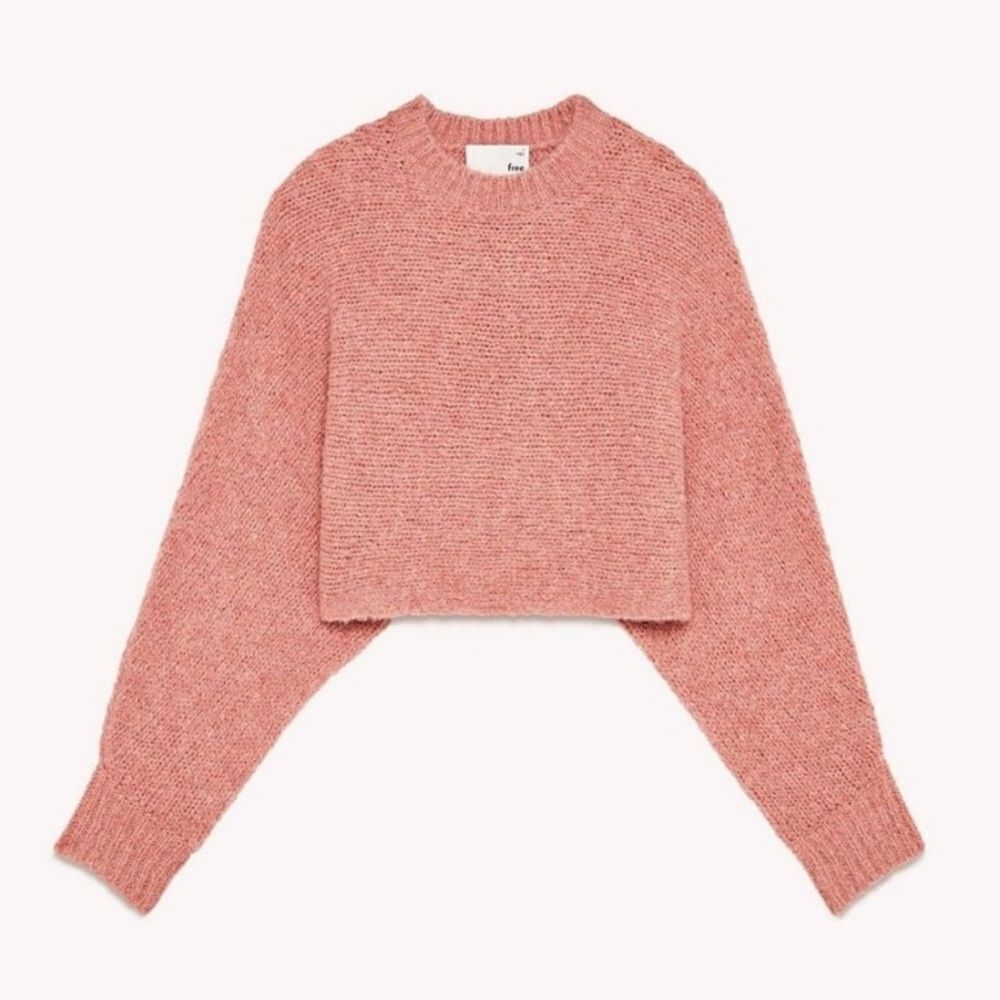 Wilfred Free Lolan Alpaca Wool Cropped Sweater Rose Rococo Pink Size S